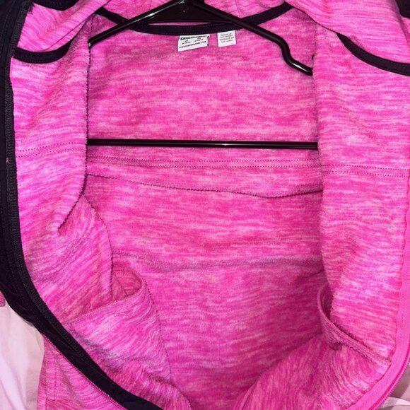 Puma pink and black zip up hoodie Sz M 10/12 - Picture 2 of 4